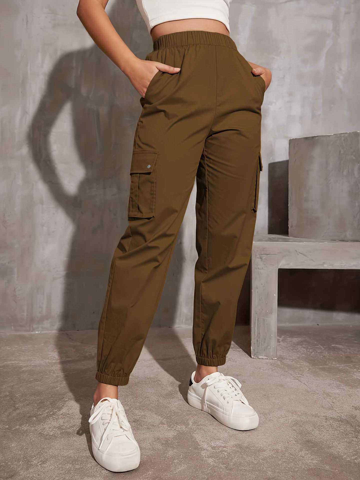 Damen Cargo-Hose Elastisch Praktisch Bequem