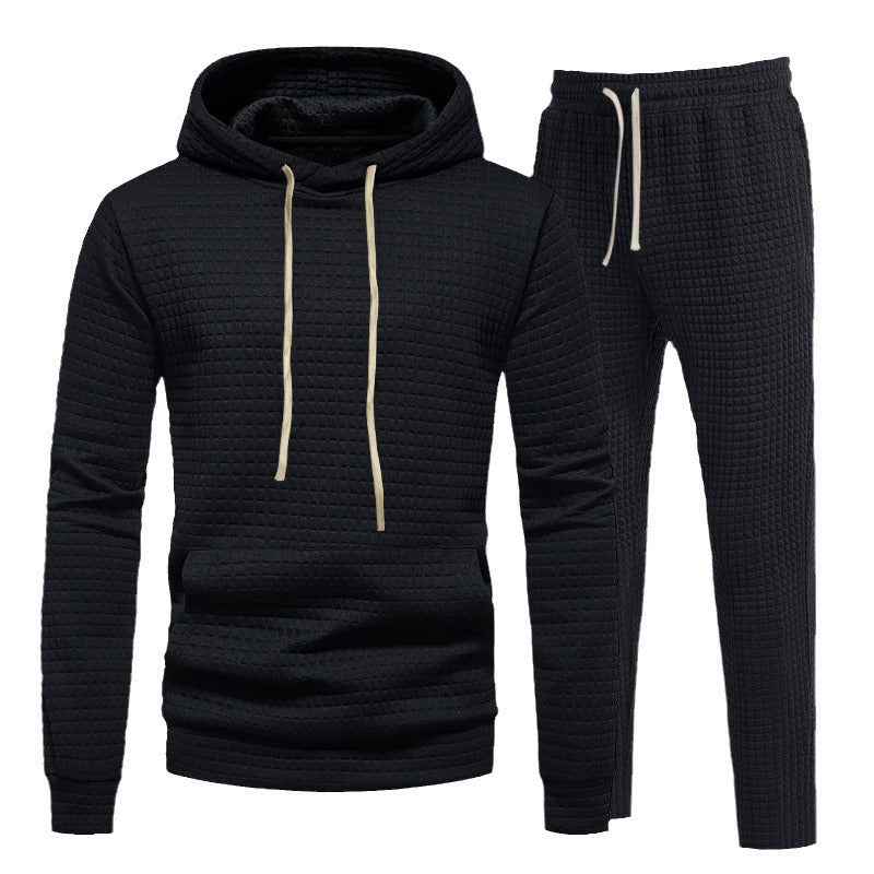 Herren Sport Hoodie Set Elastisch Mit Strukturdesign - BerlinGlamour