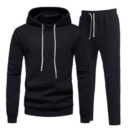 Herren Sport Hoodie Set Elastisch Mit Strukturdesign - BerlinGlamour