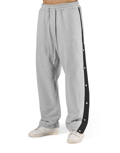 Herren Sporthose Freizeithose Elastisch Mit Druckknöpfen
