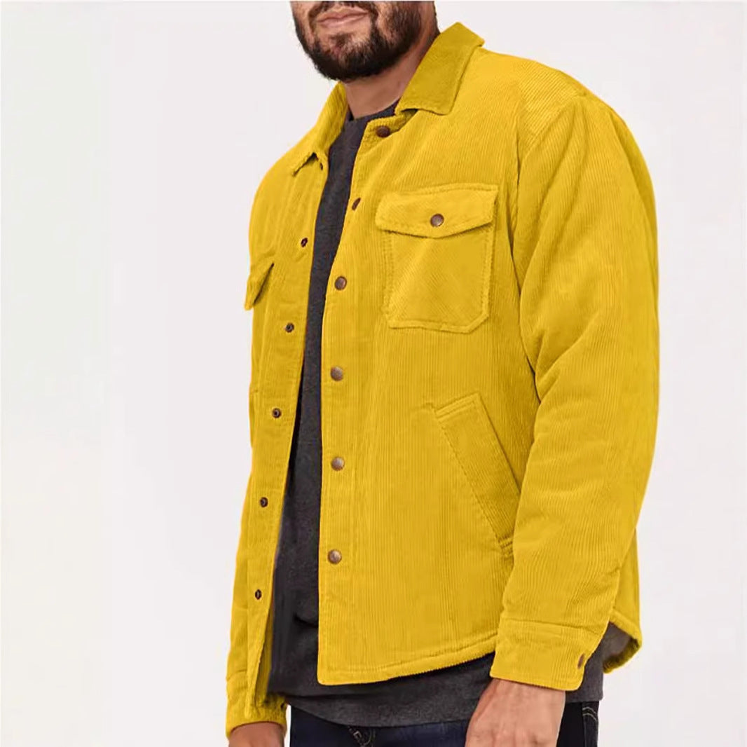 Herren Cordjacke Weich Praktisch Mit Brusttaschen