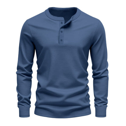 Herren Langarmshirt Knopfleiste Elegantes Businesshemd