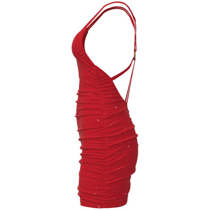 Kleid Damen Minikleid Glitzernd Sternenmuster Partykleid