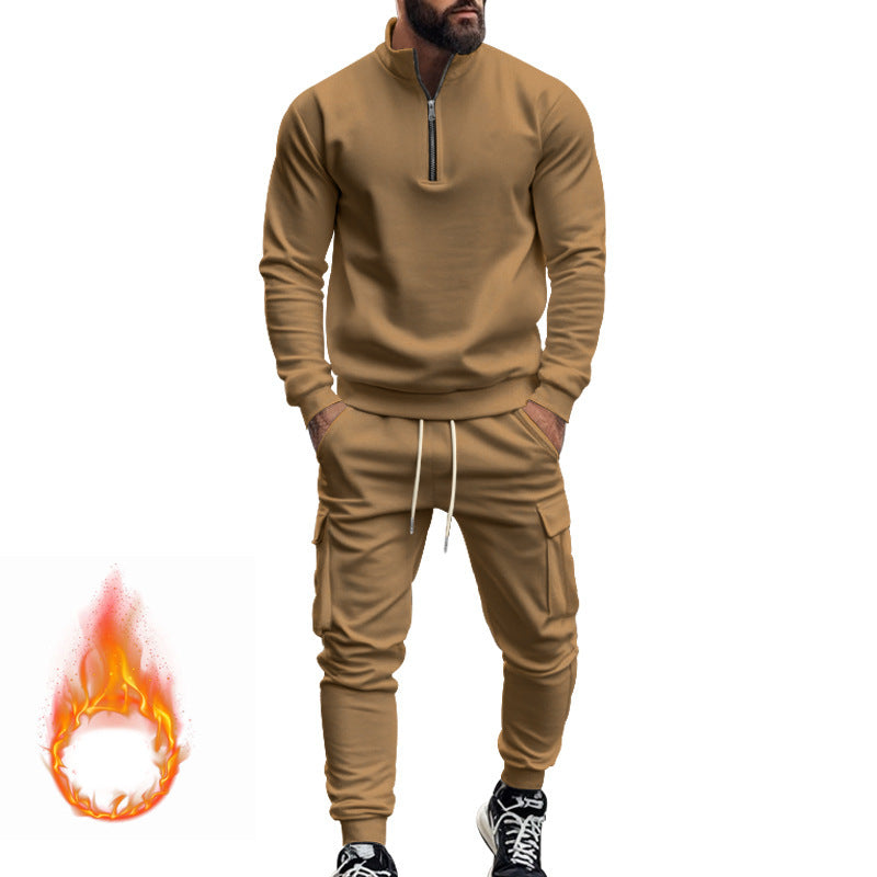 Herren Jogginganzug Modern Sportlich mit Reißverschluss und Taschen