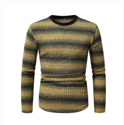 Herren Langarmshirt Strukturiert Streifenmuster Modern