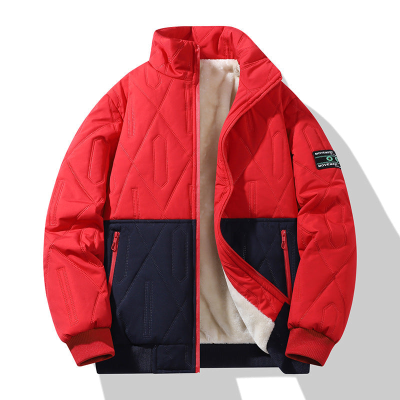 Herren Steppjacke Isoliert Warm mit Hochkragen Weich