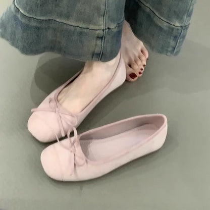 Damen Ballerinas Bequem Schleifen Detail Modisch