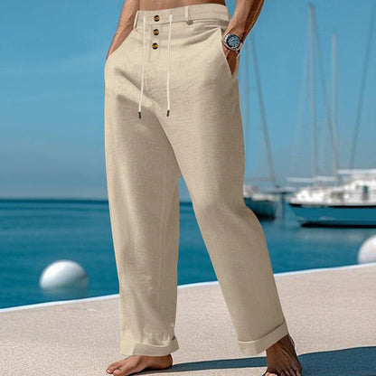 Herren Sommerhosen Bequem Elastisch Knopfverschluss