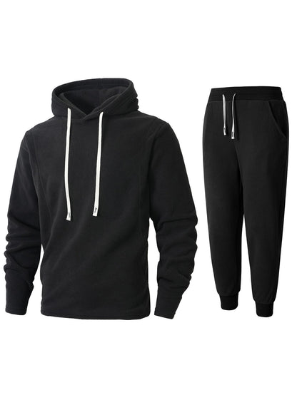 Herren Sportanzug Fleece Kapuzenpullover Jogginghose Set