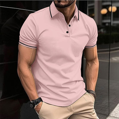 Herren Polohemd Sportlich Modern Kontrastkragen