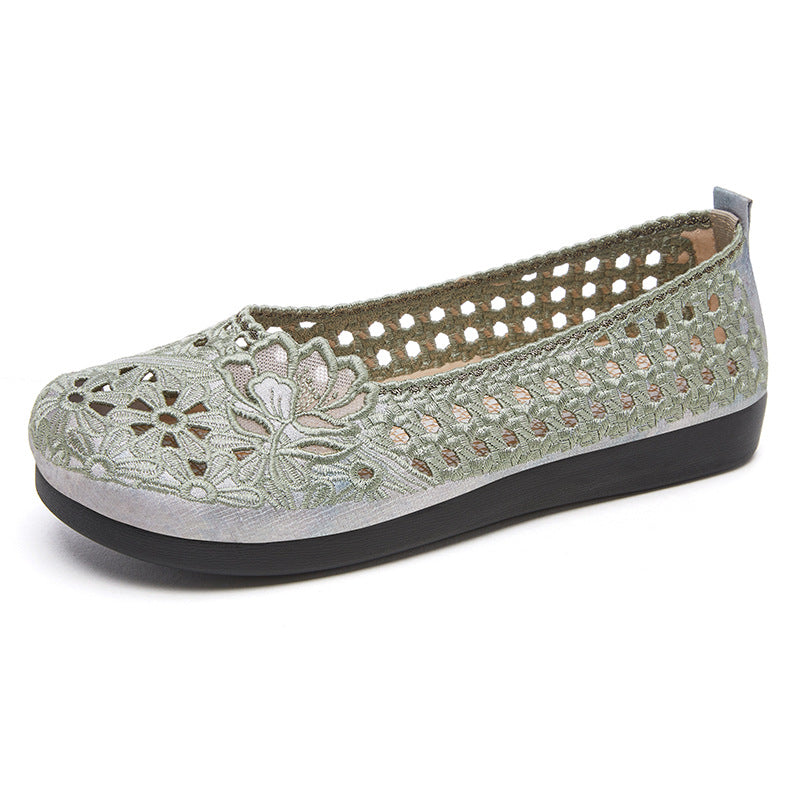 Damen Ballerinas Blumenmuster Rutschfest