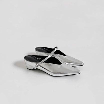 Damen Slingback Schuhe Elegante Spitze Riemen