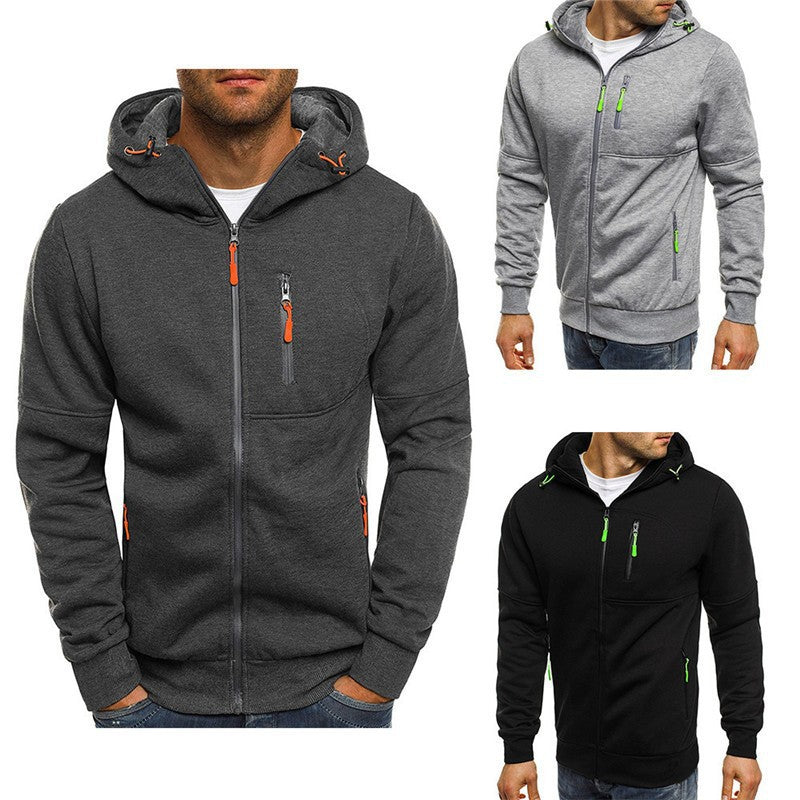 Herren Hoodie Slim Fit mit Reißverschlusstaschen Funktionsjacke - BerlinGlamour