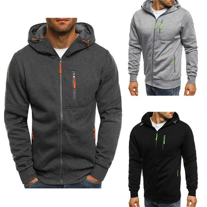 Herren Hoodie Slim Fit mit Reißverschlusstaschen Funktionsjacke - BerlinGlamour