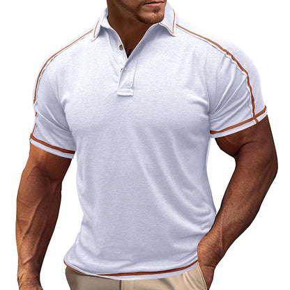 Herren Polo-Shirt Modern mit Kontrastnähten Casual