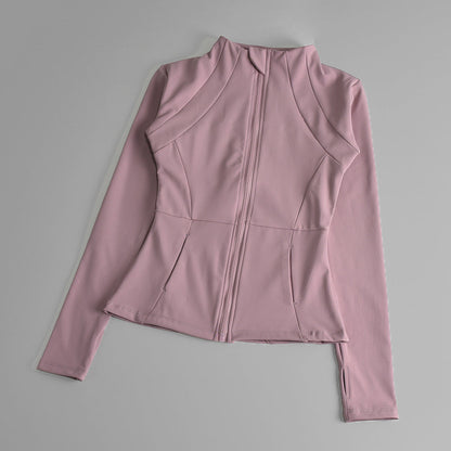 Damen Fitnessjacke Leicht Reißverschluss Sportjacke