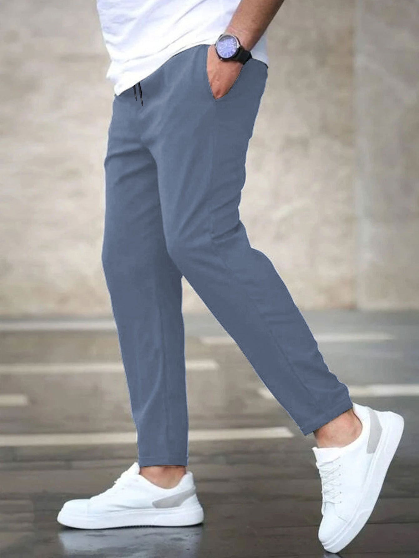 Herren Chino-Hose Elastisch Bequem Slim Fit