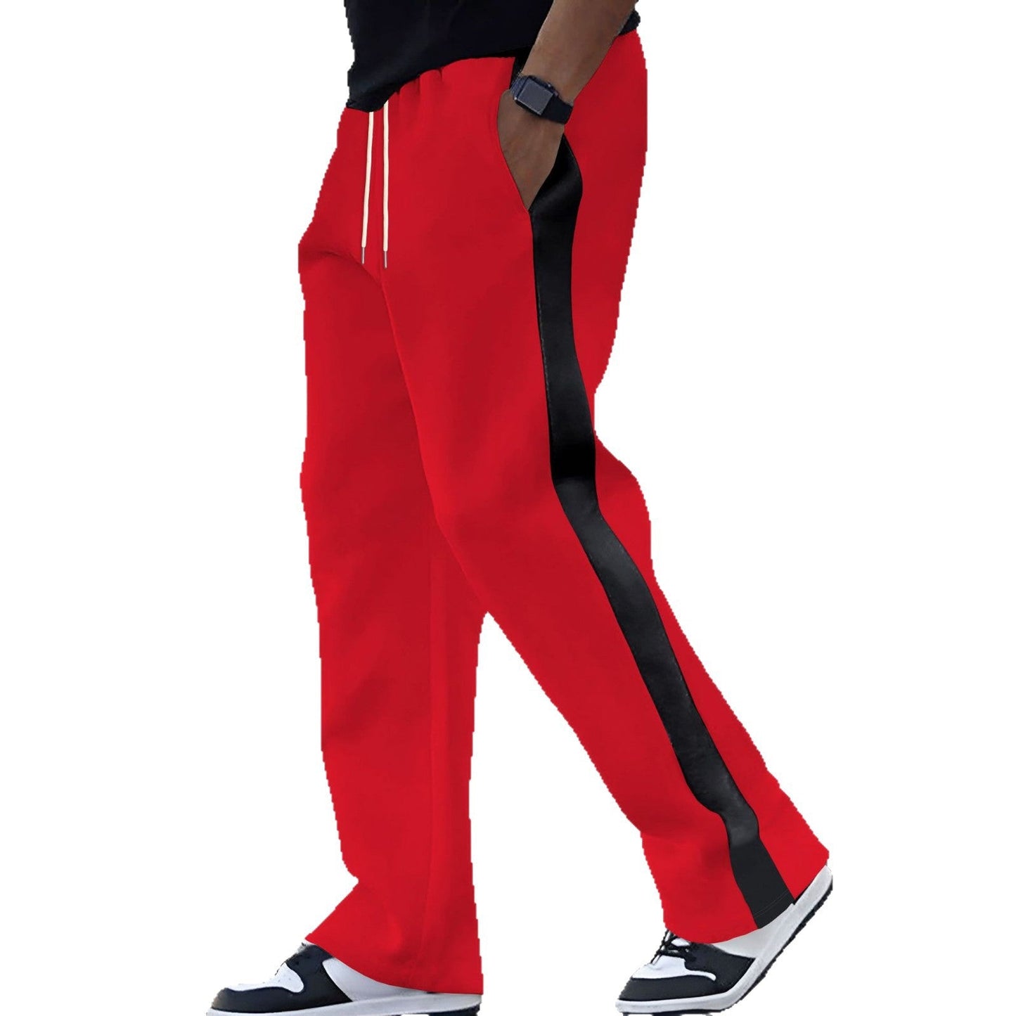 Herren Sportshose Elastisch Kontraststreifen Modern