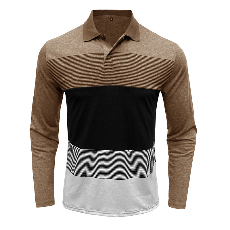 Herren Polohemd Langarm Modern Elegant