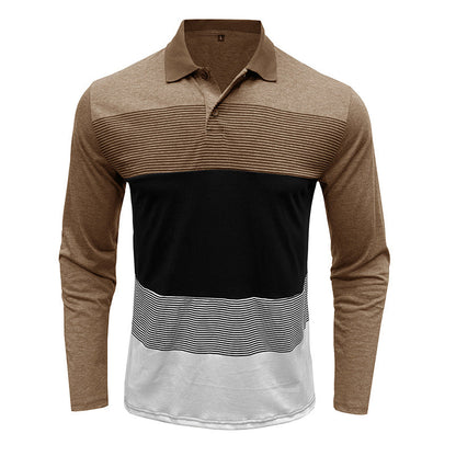 Herren Polohemd Langarm Modern Elegant
