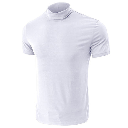Herren T-Shirt Kurzarm Elastisch Hochkragen Modern