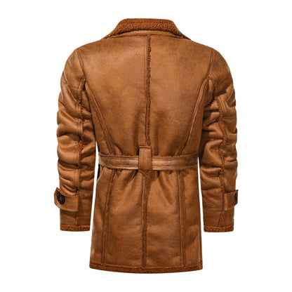 Lederjacke Herren Teddyfutter Warm Winter