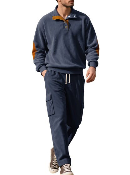 Herren Strickanzug Komfort mit Knöpfen und Taschen Modern