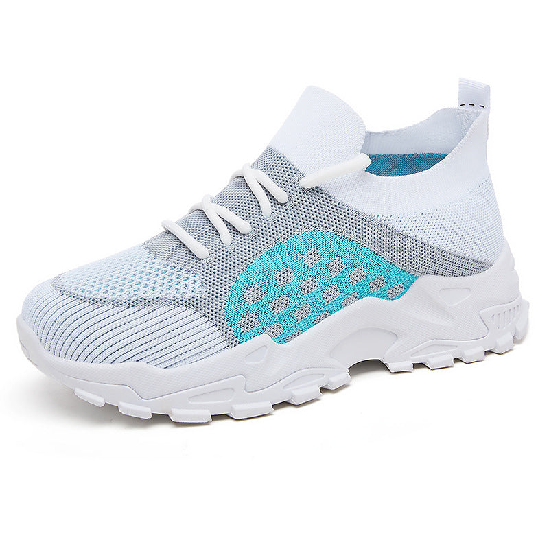 Damen Sneaker Leicht Strick Schnürsenkel Flexibel Bequem