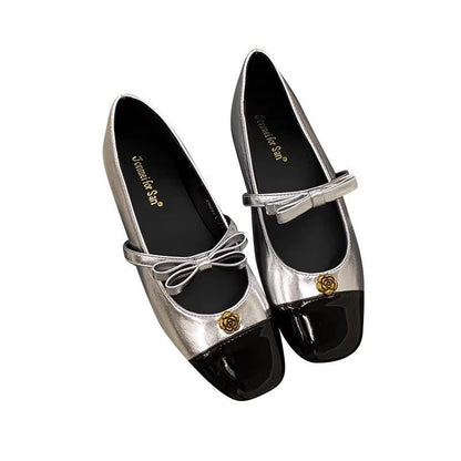 Damen Ballerinas Elegante Schleifen Schuhe Glanz