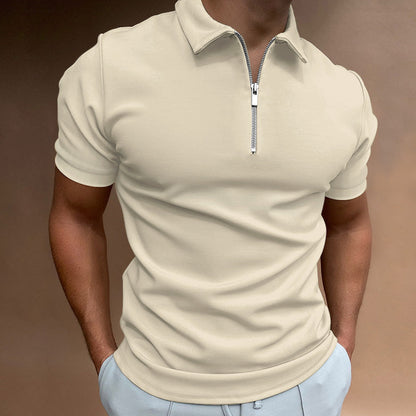 Herren Poloshirt Reißverschluss Modern Sportlich