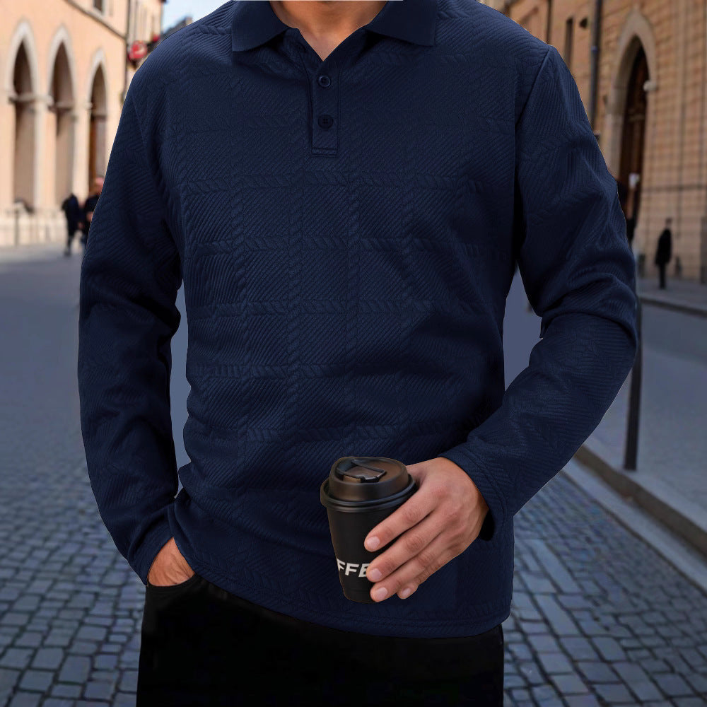 Herren Polohemd Langarm Strukturiert Modern Berlin Style