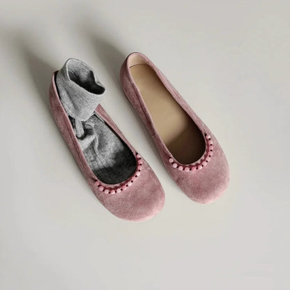 Damen Ballerinas mit Pom-Pom Detail Moderne Frauen Schuhe