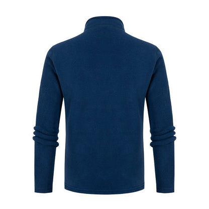 Herren Fleece Pullover Stehkragen Reißverschluss Sportlich Warm