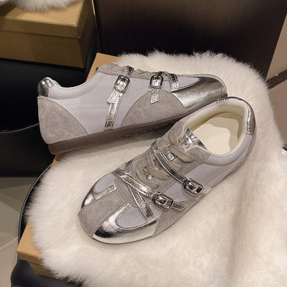 Damen Sneaker Atmungsaktiv Doppelter Riemen Sportlich