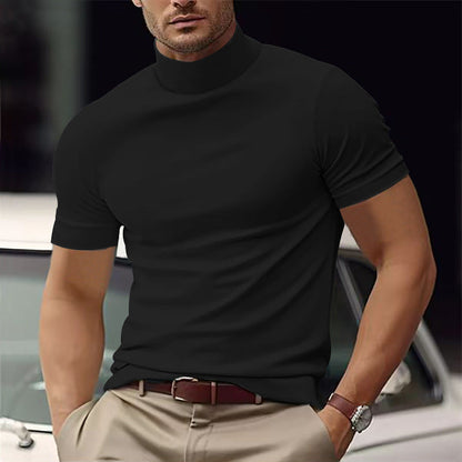 Herren T-Shirt Kurzarm Turtleneck Modern Berlin Style