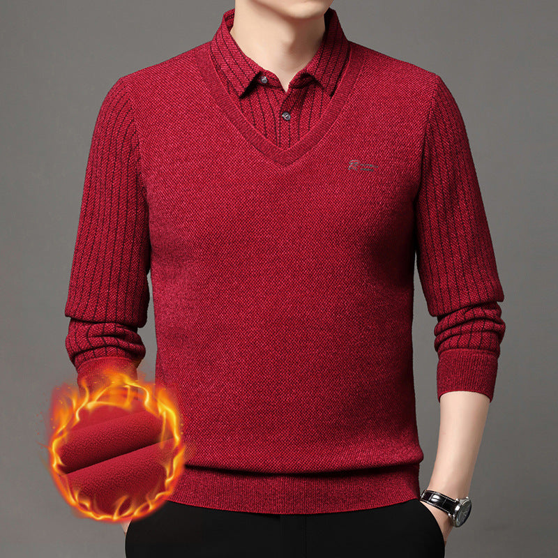 Herren Pullover Eleganter V-Ausschnitt Klassisch Berlin Style