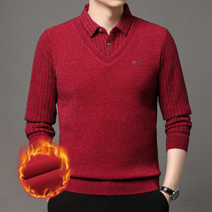 Herren Pullover Eleganter V-Ausschnitt Klassisch Berlin Style
