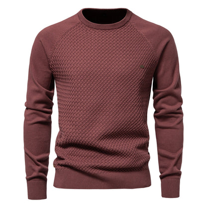 Herren Strickpullover Modern Rundhals Großes Muster