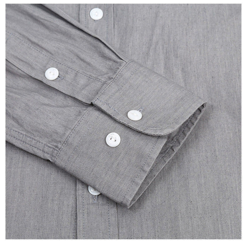Herren Hemd Denim Blau Modern mit Button Down Kragen