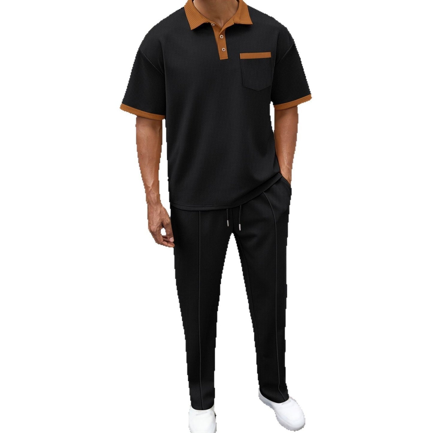 Herren Freizeit-Set atmungsaktiv Modern mit Knopfleiste