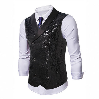 Eleganter Herren Anzug mit Pailletten Weste Glamour - BerlinGlamour
