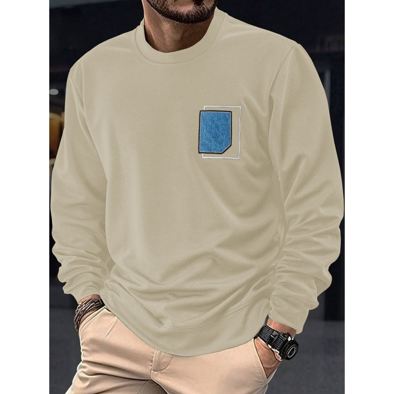 Herren Pullover Lässig Rundhals mit Tasche Modern