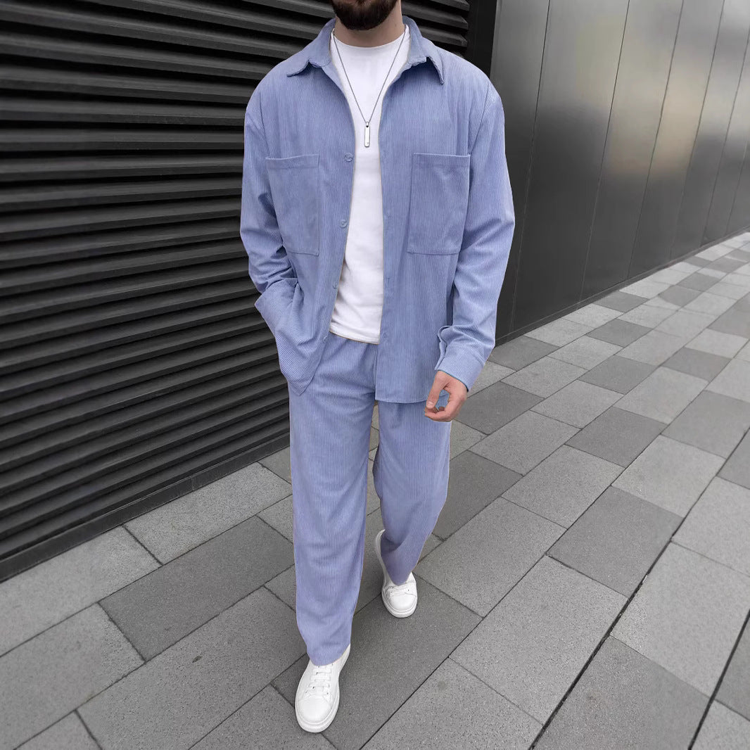 Herren Set Hemd und Hose Leger und Bequem