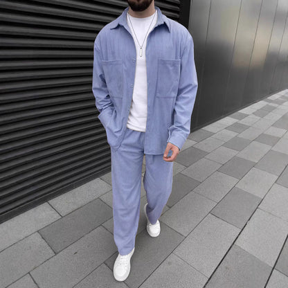 Herren Set Hemd und Hose Leger und Bequem