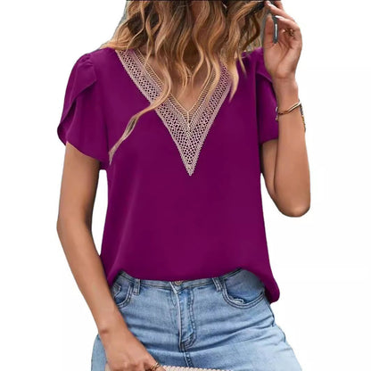 Elegante Damenbluse mit Spitze Modern
