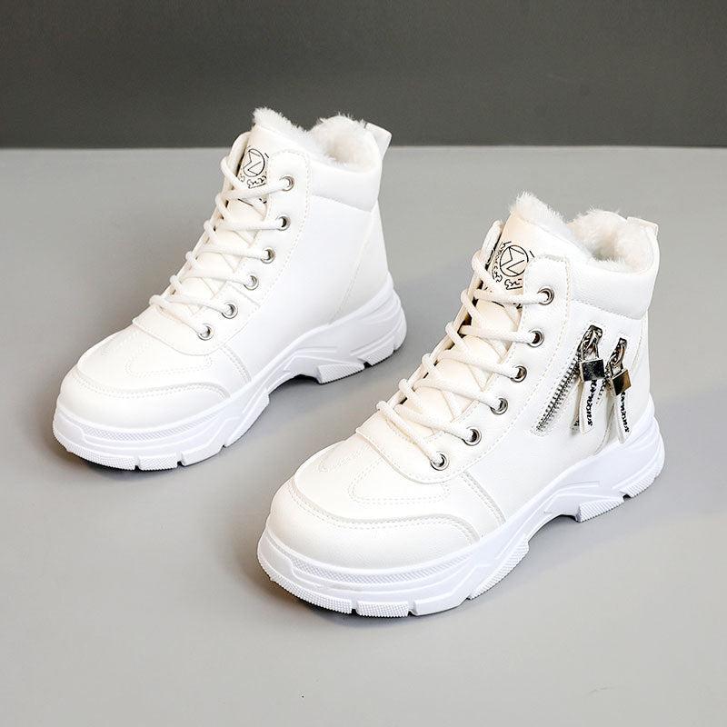 Damen Sneaker High-Top Warmfutter Reißverschluss Modisch