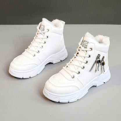 Damen Sneaker High-Top Warmfutter Reißverschluss Modisch