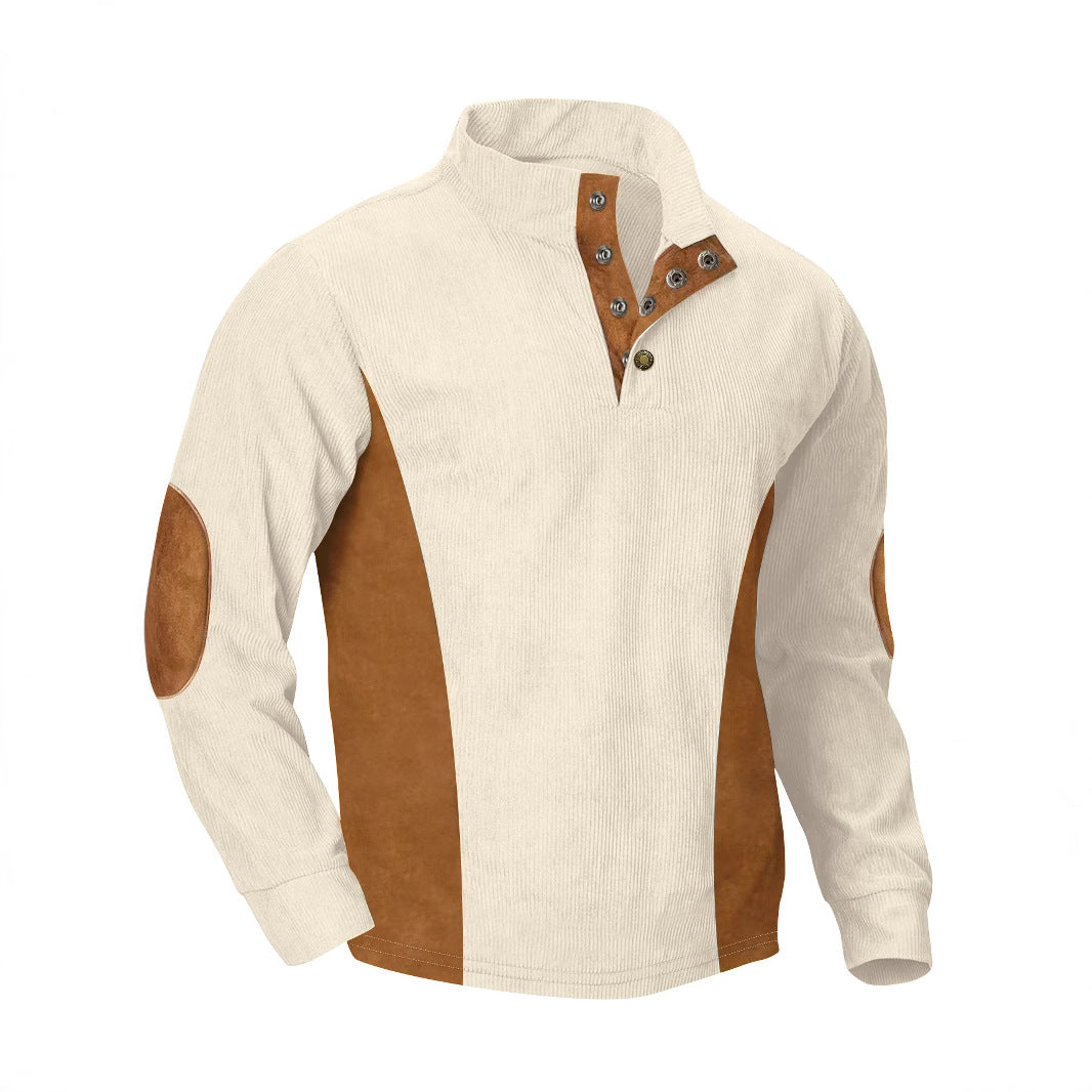 Herren Pullover Modern mit Stehkragen und Druckknöpfen - BerlinGlamour