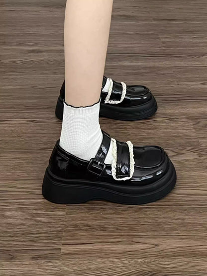 Damen Ballerinas Modisch Verstellbar mit Perlen Detail