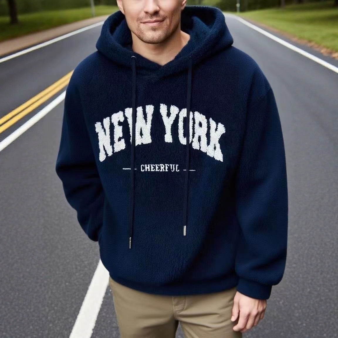 Kapuzenpullover Herren Fleece Kuschelig Sportlich